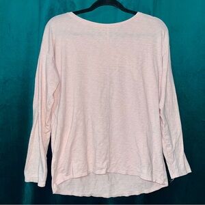 Antibes Blanc Light Pink Long Sleeve Tee - Size Large